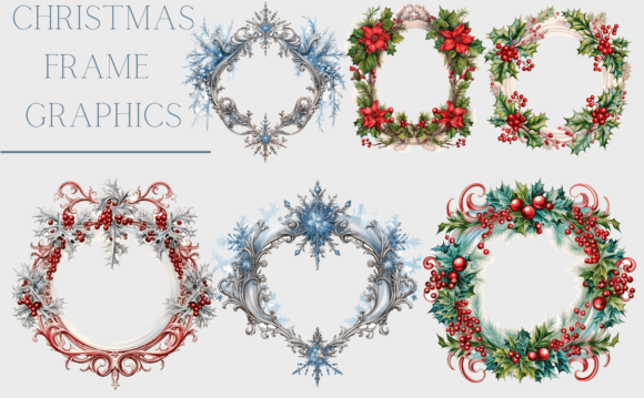 10 Christmas Frames: Illustrations for Branding
