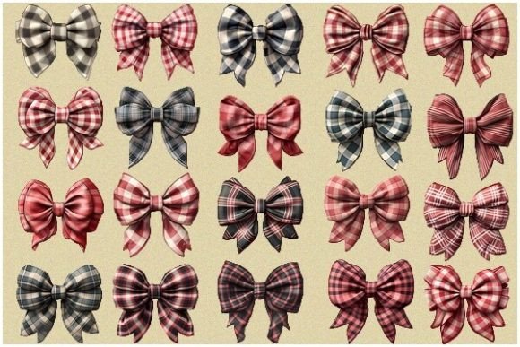 40 Christmas Bows in PNG: Premium Illustrations