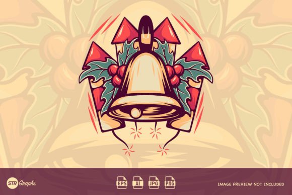 Christmas Bell Retro Illustrations for Crafters