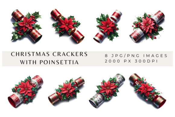 Christmas Crackers with Poinsettia Illustrations Review
