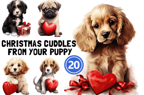 Christmas Cuddles Puppy Illustrations Review
