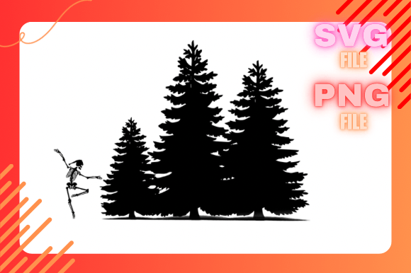 Christmas Dancing Skull Silhouette Illustrations