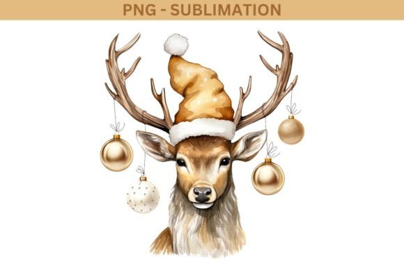 Christmas Deer Illustrations for T-Shirt Sales