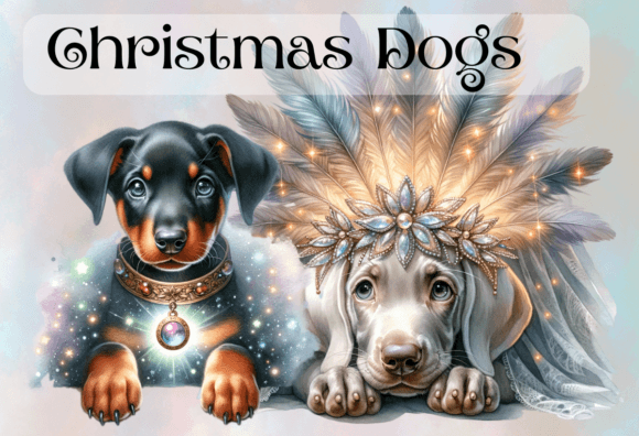 Christmas Dog Sublimation No 23: Festive Illustrations