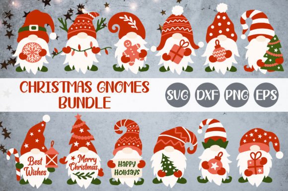 Christmas Gnome Family Vector Clipart for Illustrations
