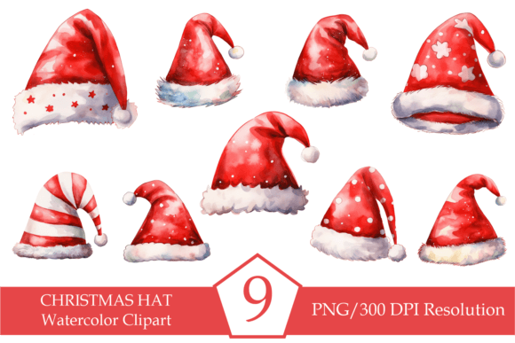 Christmas Hat, Sublimation Bundle: Festive Illustrations