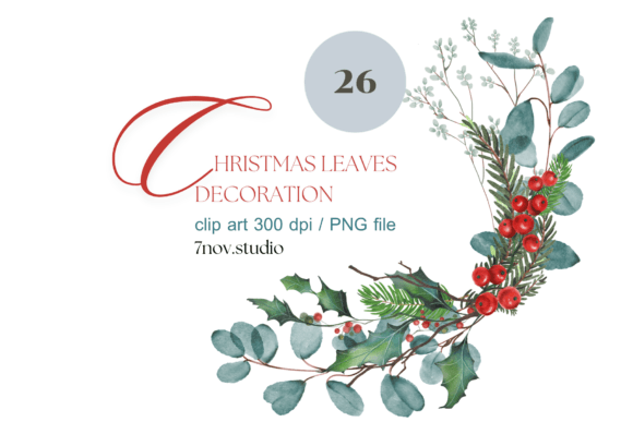 Christmas Leaves Decoration: Premium Illustrations
