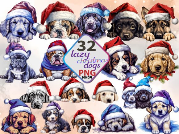 Christmas Peeking Dog Bundle: Illustrations for Crafters