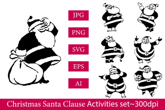Christmas Santa Claus Activities: Illustrations for Branding