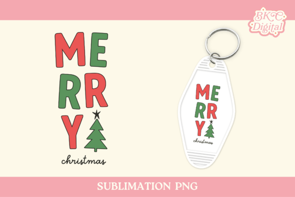 Christmas Sublimation Motel Keychain PNG for Illustrations