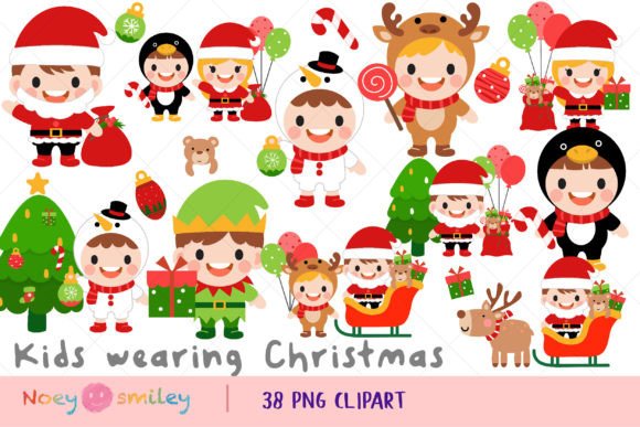 Cute Kids Christmas Costumes Illustrations Review
