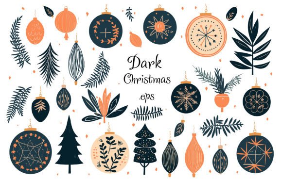 Dark Christmas Floral Illustrations Review