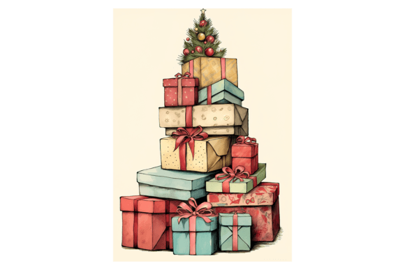 Gift Boxes Christmas Card Illustrations Review
