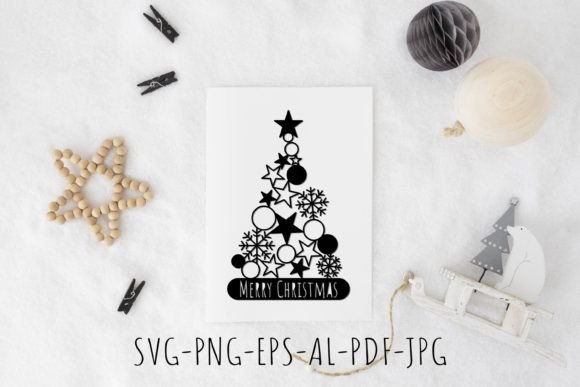 Merry Christmas Paper Cut SVG for Illustrations