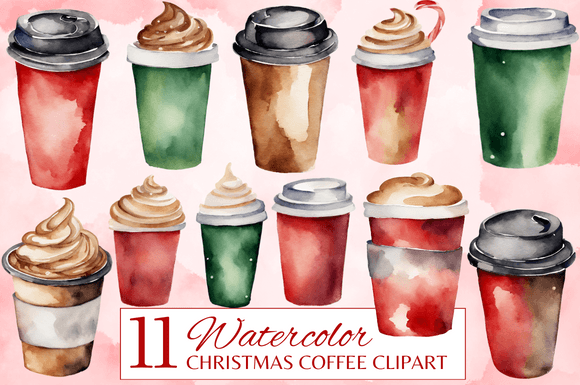 Review: 11 Watercolor Christmas Coffee Clipart Illustrations