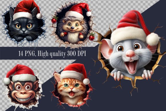 Review: Christmas Animals Peeking out of the Wal Design