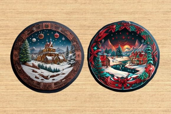 Review: Circular Traditional Christmas Scene Illustrations