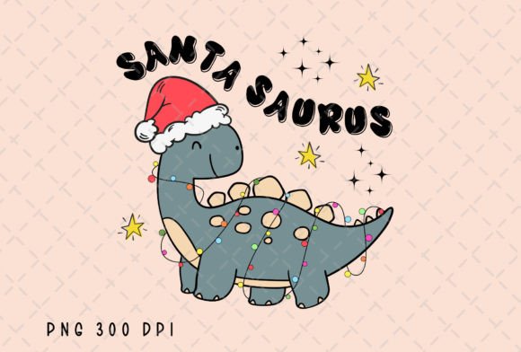 Santa Dino PNG: Cute Illustrations for Sellers