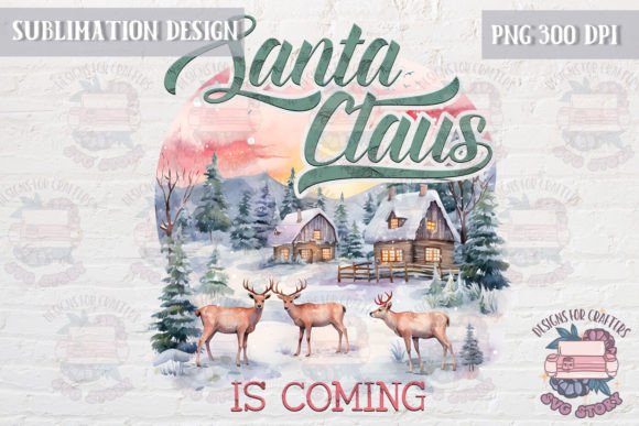 Santa is Coming Christmas PNG for Illustrations