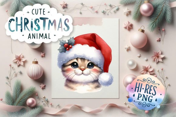Scottish Fold Christmas Cat Watercolor Illustrations Review