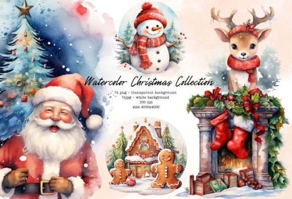 Watercolor Christmas Collection ClipArt Review