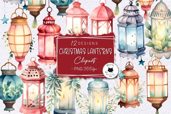 Watercolor Christmas Lantern Clipart Review