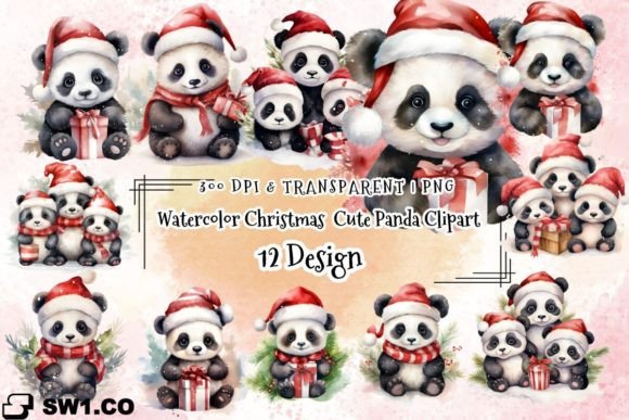 Watercolor Christmas Panda Clipart Review