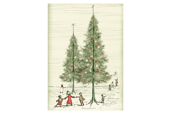 Xmas Tree Christmas Card Illustrations Review